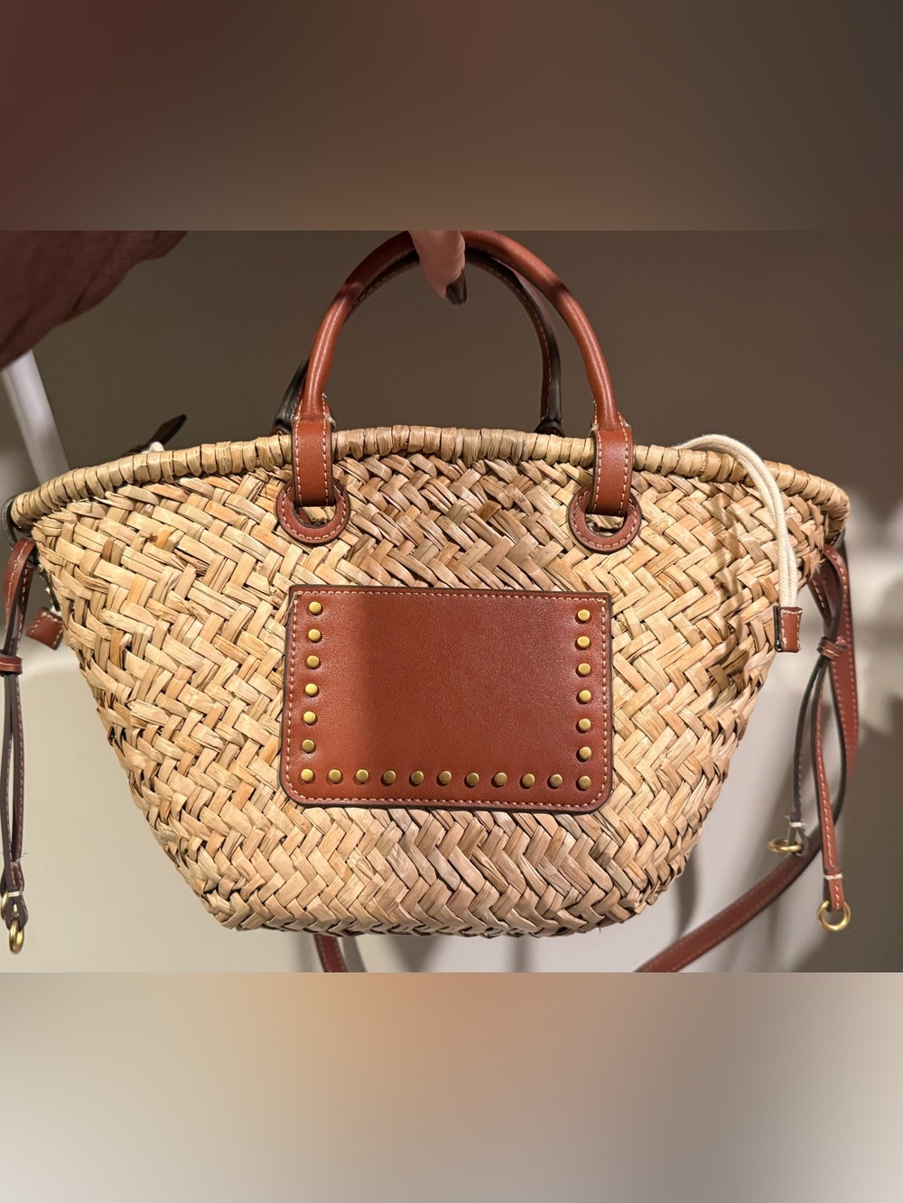 Mango SMALL DOUBLE-HANDLE NATURAL FIBRE BAG